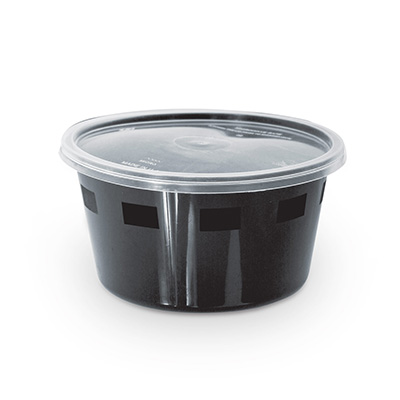 8.4 oz Microwavable Black Plastic Deli Container 