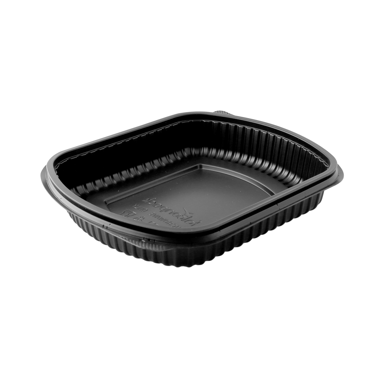 Microwaveable 1-Compartment Black Plastic Container (9 1/4 " x 7 1/2" x 1 1/5")